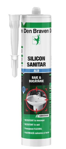 Silicon sanitar alb (Den Braven) de 280ML