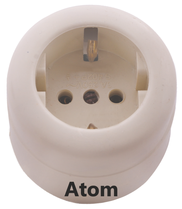 Priza cu impamantare rotunda Atom